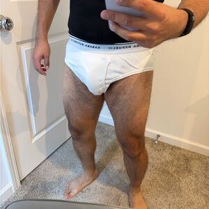 Banana Republic Men's White Briefs with Branded Waistband